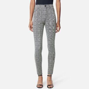 Joe's Jeans Mid Rise Icon Plaid Skinny Ankle Jeans Black/White 24